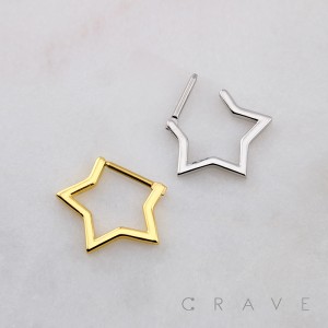 STAR SHAPED SEPTUM HINGED SEGMENT HOOP RING 316L SURGICAL STEEL 